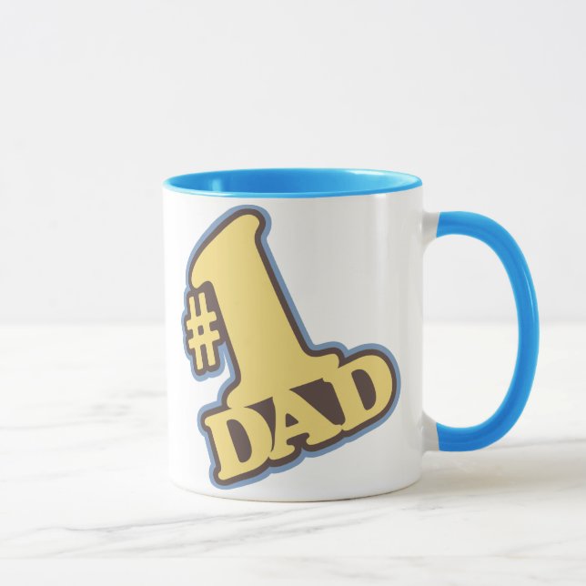 #1 Dad Blue Ringer Mug (Right)