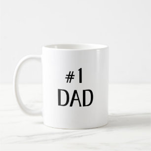 #1 Dad Bold Minimalist Text Art Coffee Mug