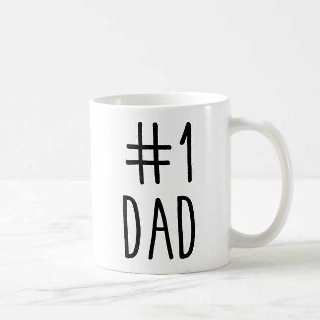 #1 Dad Coffee Mug, Number One Dad, Father's Day Mug (Right)
