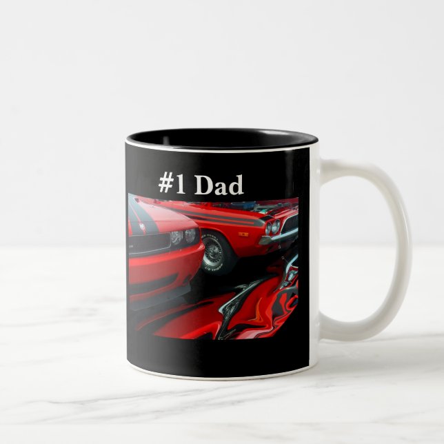#1 Dad Collector car Two-Tone Coffee Mug (Right)
