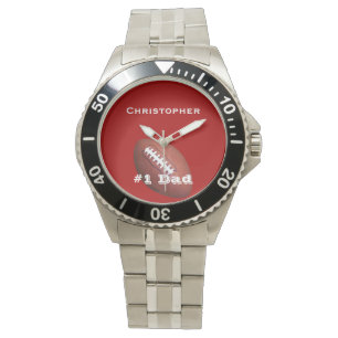 #1 Dad Custom Wrist Watch, Personalised, Football Watch