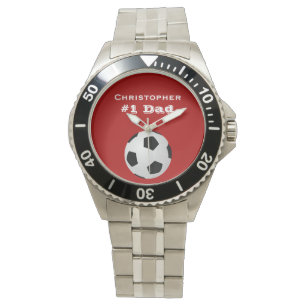 #1 Dad Custom Wrist Watch, Personalised, Soccer Watch
