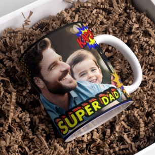 #1 Dad Father gift photo comic strip book name mug