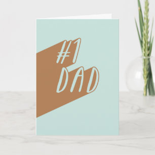 #1 Dad Father's Day Card - Aqua