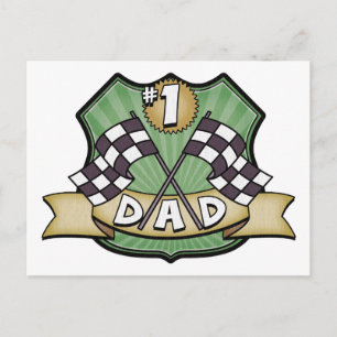 #1 Dad Father's Day Race Fan Postcard