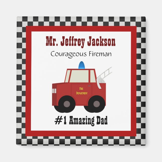 #1 Dad: Fireman Magnet (Front)