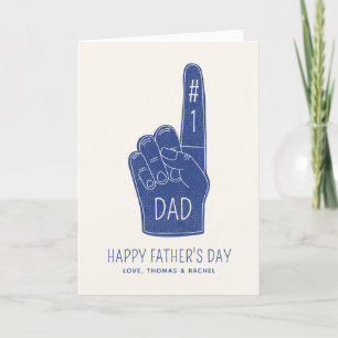 #1 Dad Foam Finger Father's Day Greeting Card