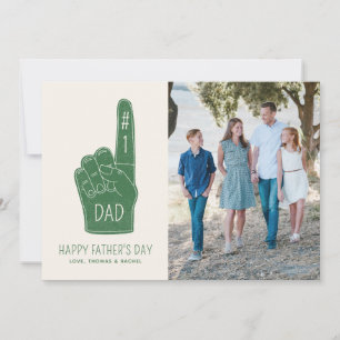#1 Dad Foam Finger Father's Day Photo Card