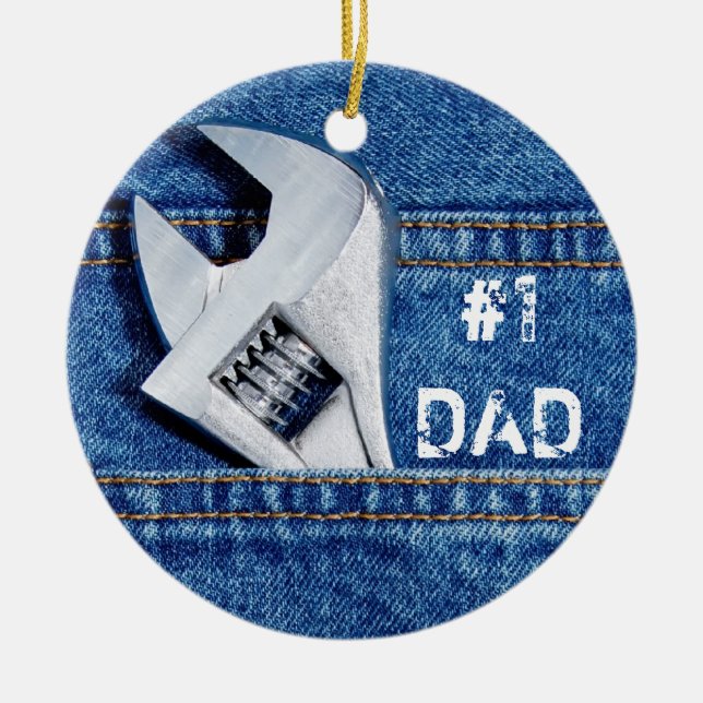 #1 Dad Handyman Ornament (Front)