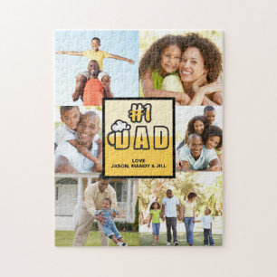 #1 Dad, Happy Fathers Day, Beer Theme Photo Jigsaw Puzzle