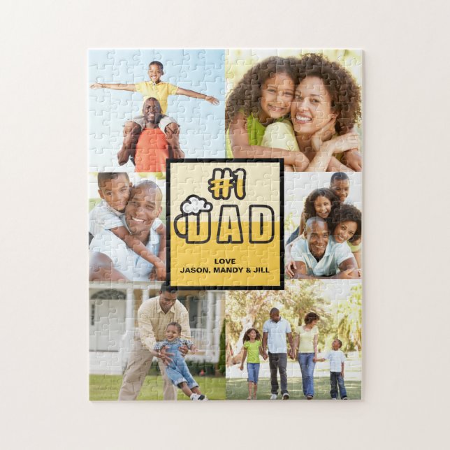 #1 Dad, Happy Fathers Day, Beer Theme Photo Jigsaw Puzzle (Vertical)