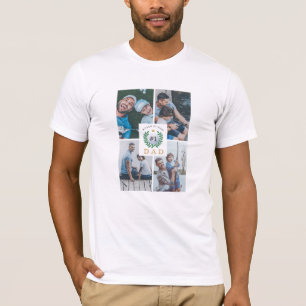 #1 Dad, Happy Fathers Day Golf Theme Photo Collage T-Shirt
