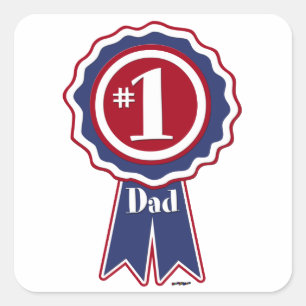 #1 Dad - Happy Father's Day Square Sticker