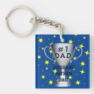 #1 dad husband father acrylic Keychain