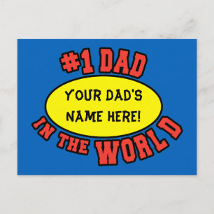 #1 Dad in the World Customise Father's Day Postcard