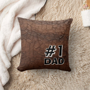 #1 Dad Leather-look Cushion