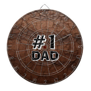 #1 Dad Leather-look Dartboard