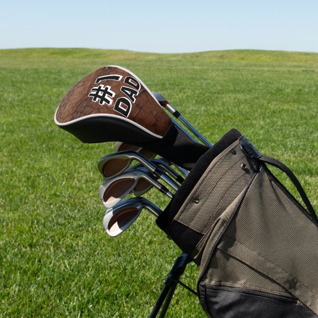 #1 Dad Leather-look Golf Head Cover (In Situ)