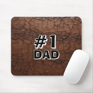 #1 Dad Leather-look Mouse Pad