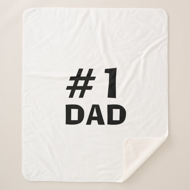 #1 Dad Leather-look Sherpa Blanket (Front)