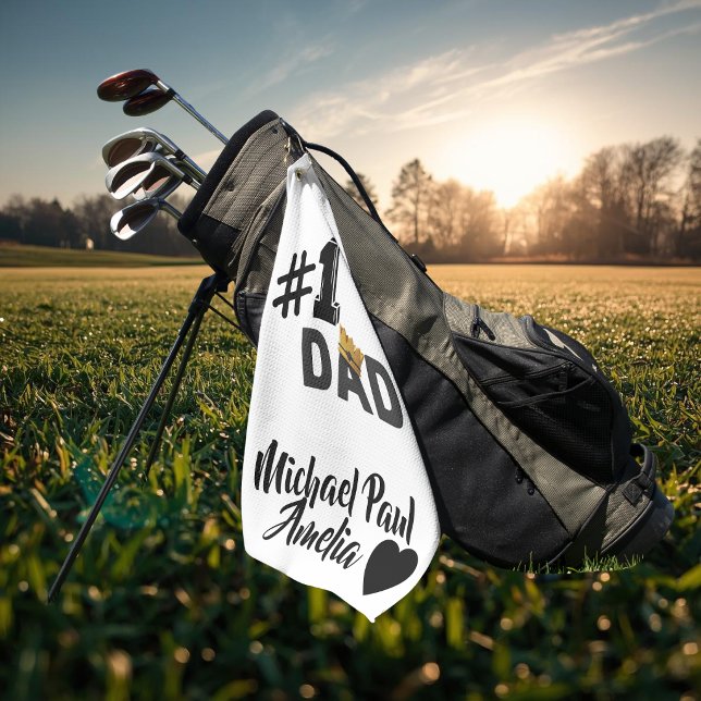 #1 Dad Love Personalised Golf Towel (Creator Uploaded)
