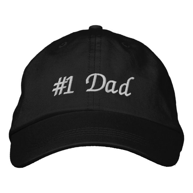#1 Dad (Number One Dad) Father's Day Embroidered Hat (Front)