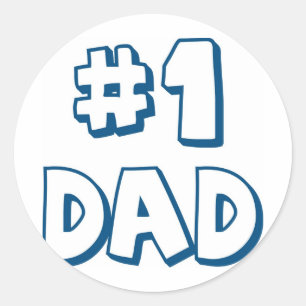 #1 Dad Number One Dad Father's Day Gifts Classic Round Sticker