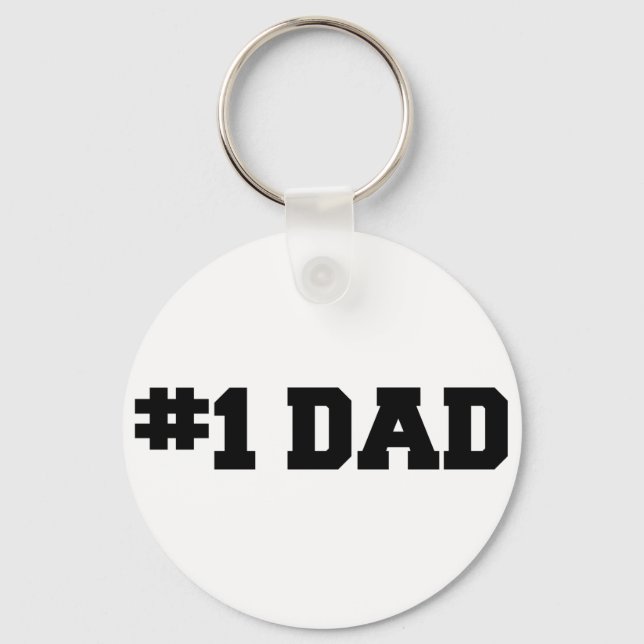 #1 Dad | Number One Dad | Happy Father's Day Key Ring (Front)