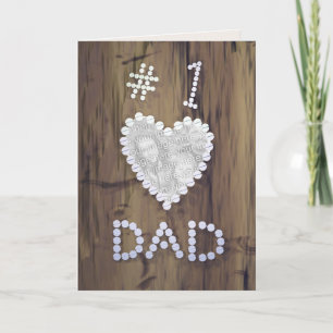 #1 Dad on Wood (photo frame) Card