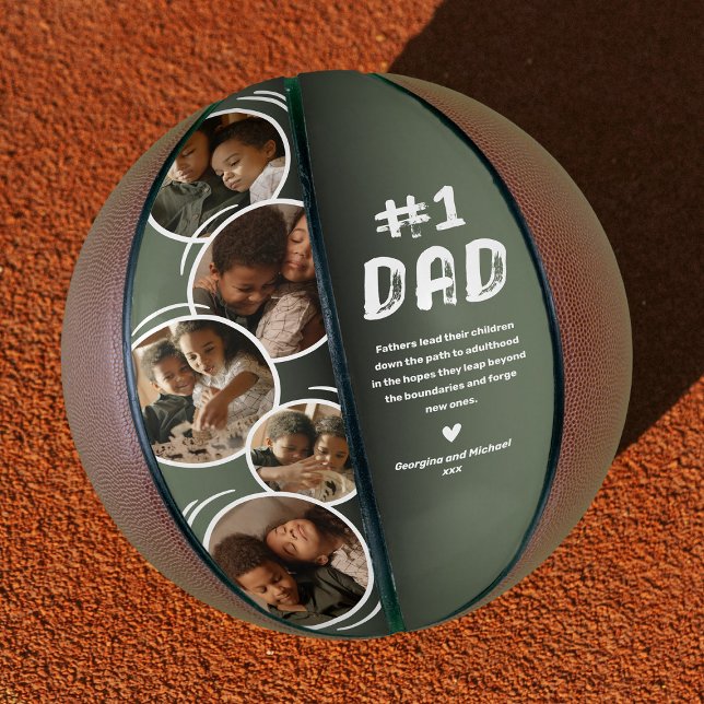 #1 Dad Photo Basketball Keepsake Gift (Creator Uploaded)