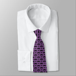 #1 Dad Purple and Black Moustache - Number One Tie