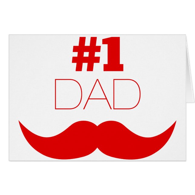 #1 Dad Red Moustache - Number One (Front Horizontal)