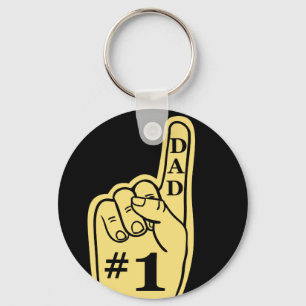 #1 Dad Sports Fan Hand Key Ring