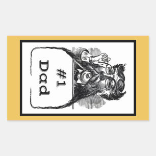 #1 Dad Vintage Drawing Rectangular Sticker
