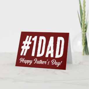 #1 DAD Vintage typography Happy Father's Day Card