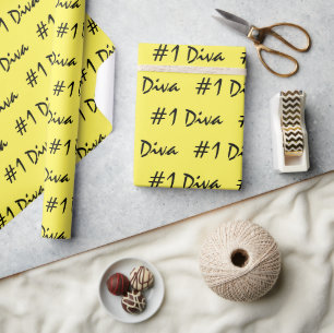  #1 Diva Yellow Wrapping Paper
