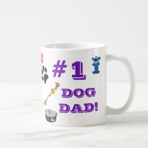 #1 Dog Dad With Dog Toy Graphics Coffee Mug