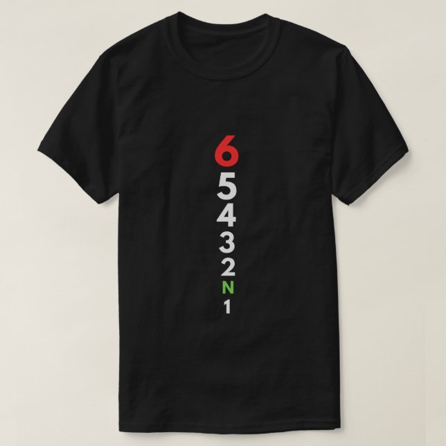 1 Down 5 up motorcycle shift pattern T-Shirt (Design Front)