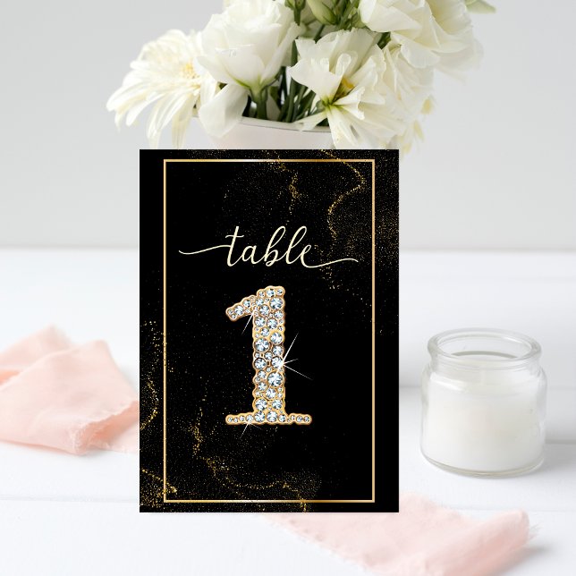 1 Elegant Diamond Printable Table Numbers (Creator Uploaded)