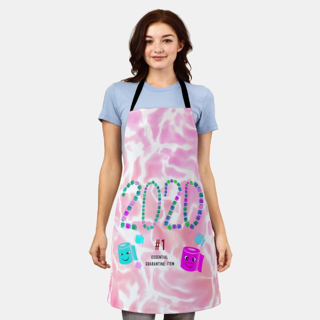 #1 Essential Quarantine Item in Pink Apron (Worn)