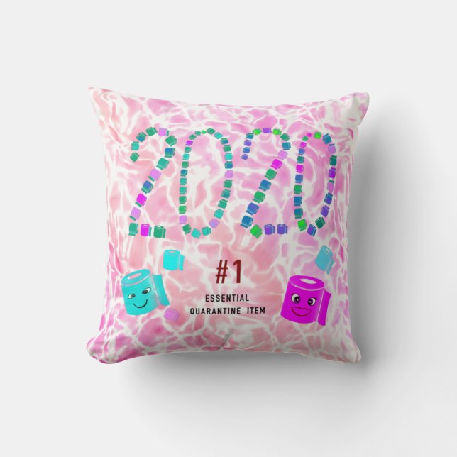 #1 Essential Quarantine Item in Pink Cushion (Front)