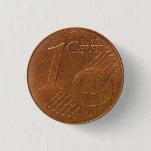 1 euro cent coin button