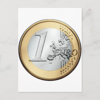 1 EURO Coin Postcard