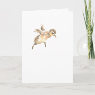 1) Folded card - Wood Duck Fledgling - 5x7" blank
