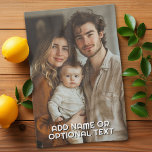 1 Full Photo and Simple Chunky Text Template Tea Towel<br><div class="desc">Add your favourite picture to this template. A minimal design with a photo that covers the entire surface plus a modern chunky text.</div>