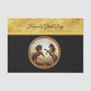 1 gold frame horses tissue paper