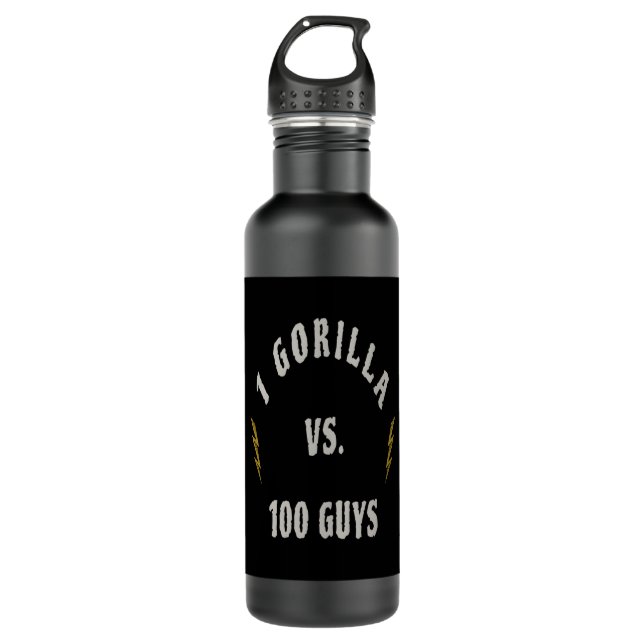 1 Gorilla vs. 100 Guys 710 Ml Water Bottle (Front)