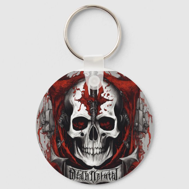 1. "Gothic Skull Keychain: Unlock Your Dark Side"  Key Ring (Front)