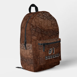 #1 Grandad Leather-look Printed Backpack