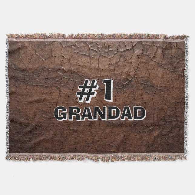 #1 Grandad Leather-look Throw Blanket (Front)